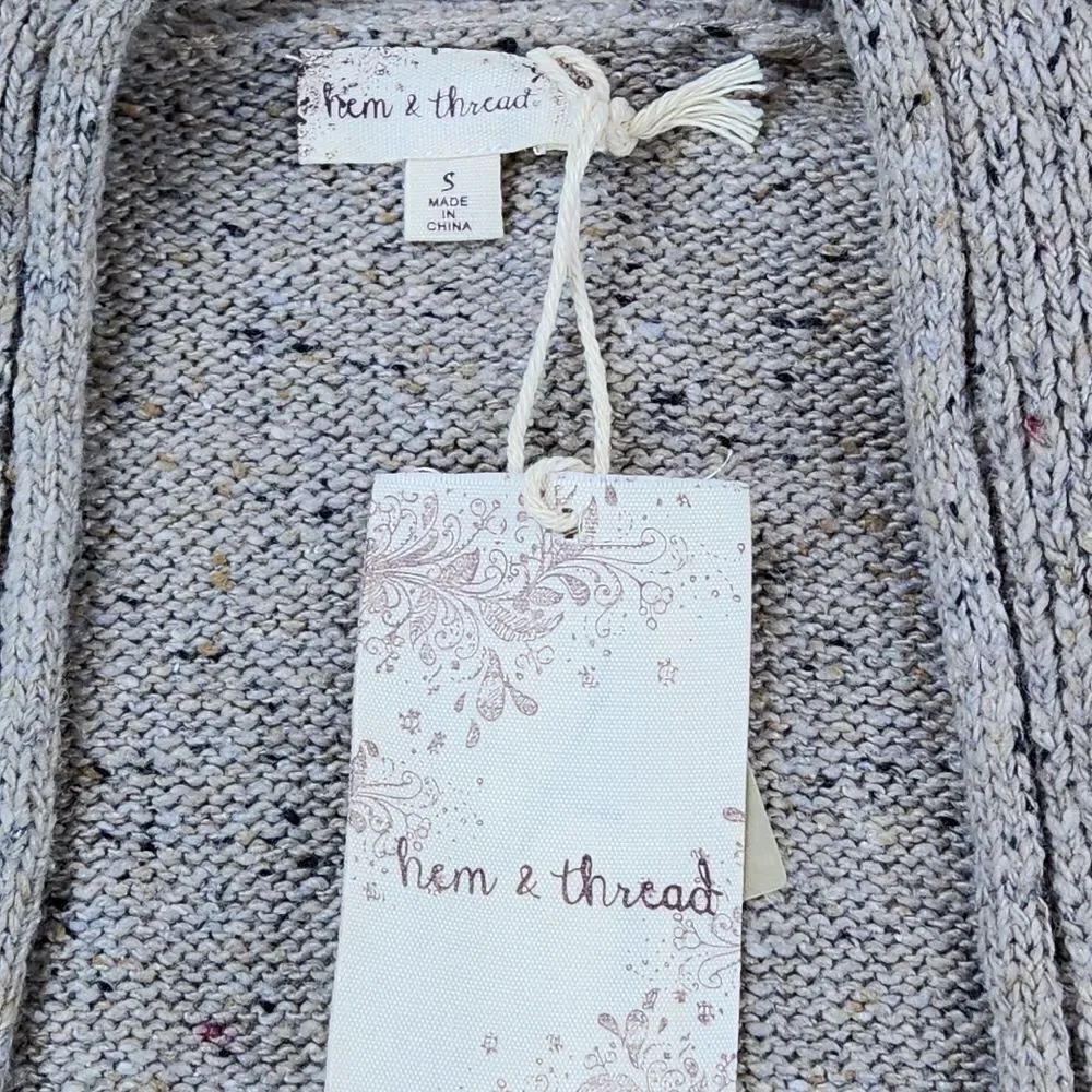 🩵NWT Hem & Thread Tan Long Sleeve Cardigan Sweater Small - Picture 11 of 12